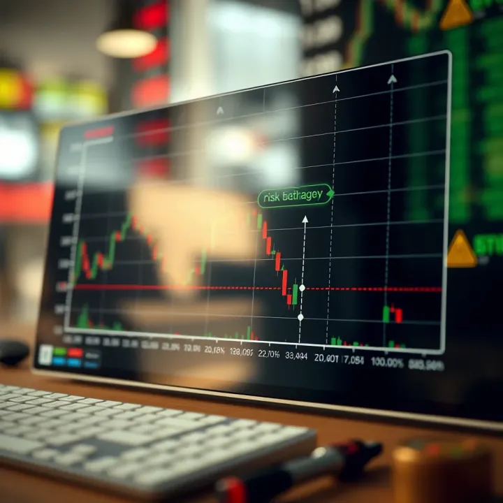 Graph displaying risk management strategies for binary options trading with a focus on bankroll preservation