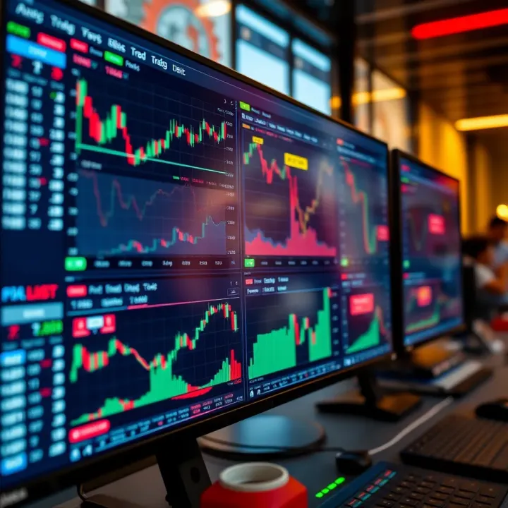 User interface showcasing various day trading platforms with charts and trading tools