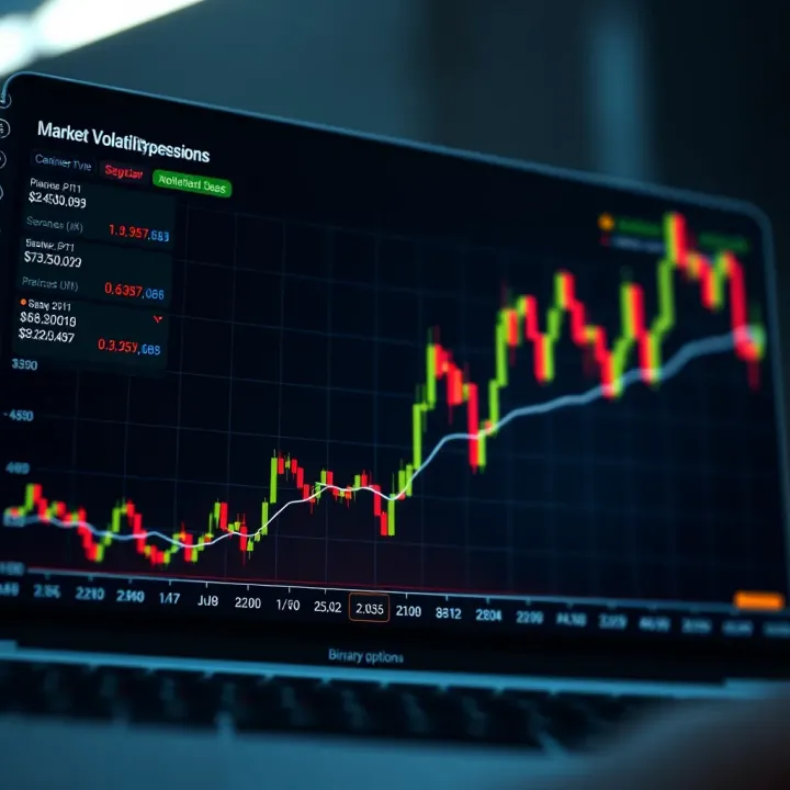 Graph showing market volatility during different trading sessions for binary options