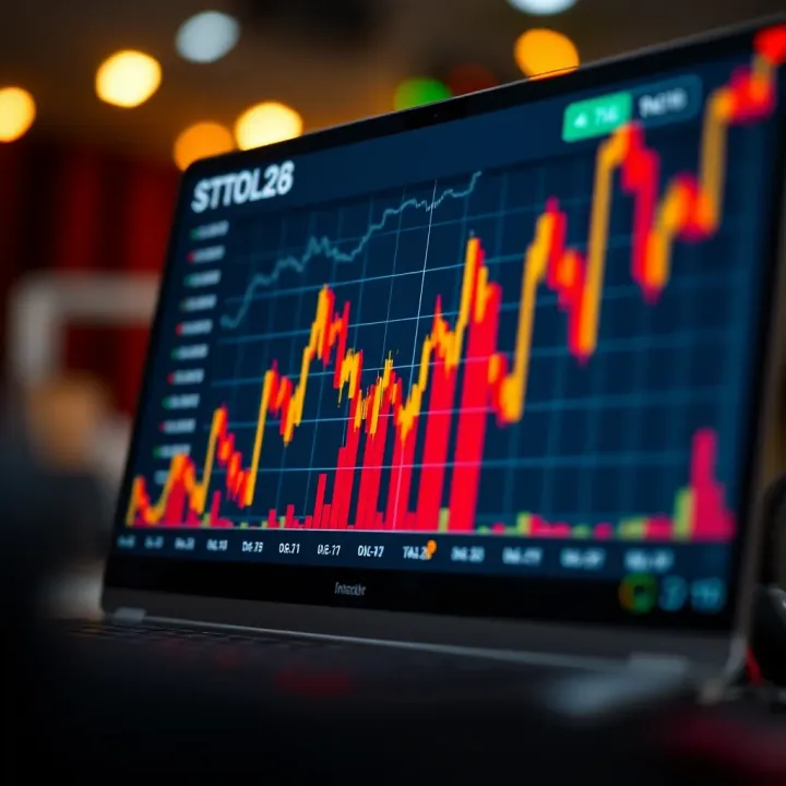 Graph displaying binary options trading trends on digital platforms