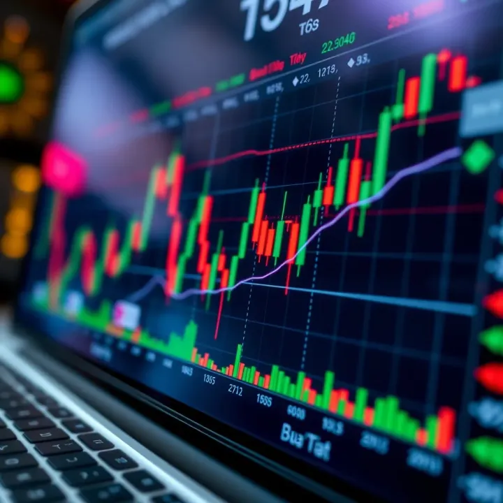 Chart showing binary options entry triggers with highlighted candlestick patterns and technical indicators