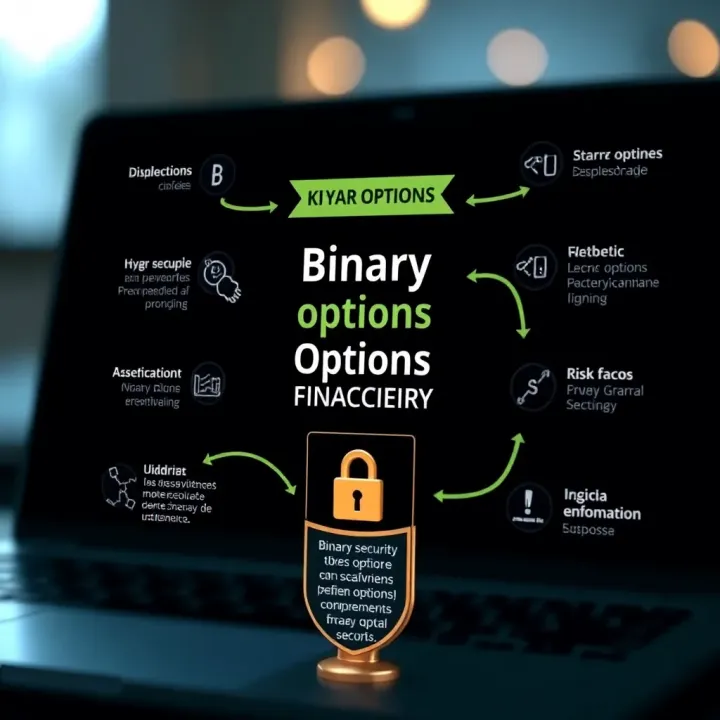 Diagram illustrating the relationship between binary options and financial security with key concepts and risk factors