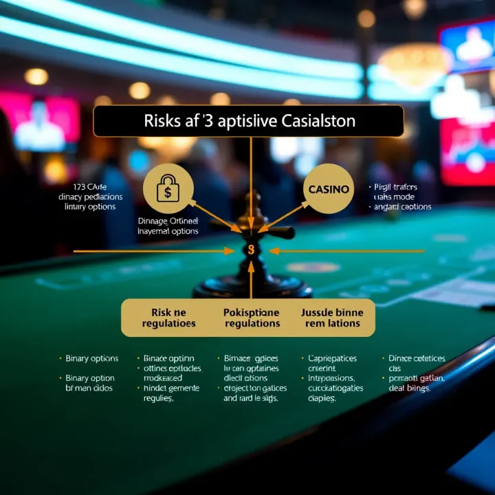 Diagram highlighting the risks and regulatory aspects of binary options versus casino betting environments
