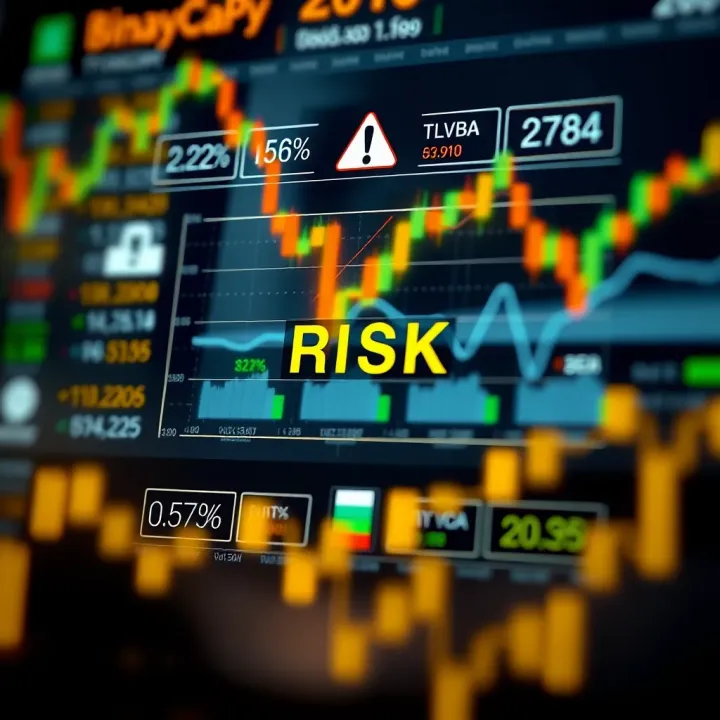 Graphic depicting risk and strategy elements in binary options investment