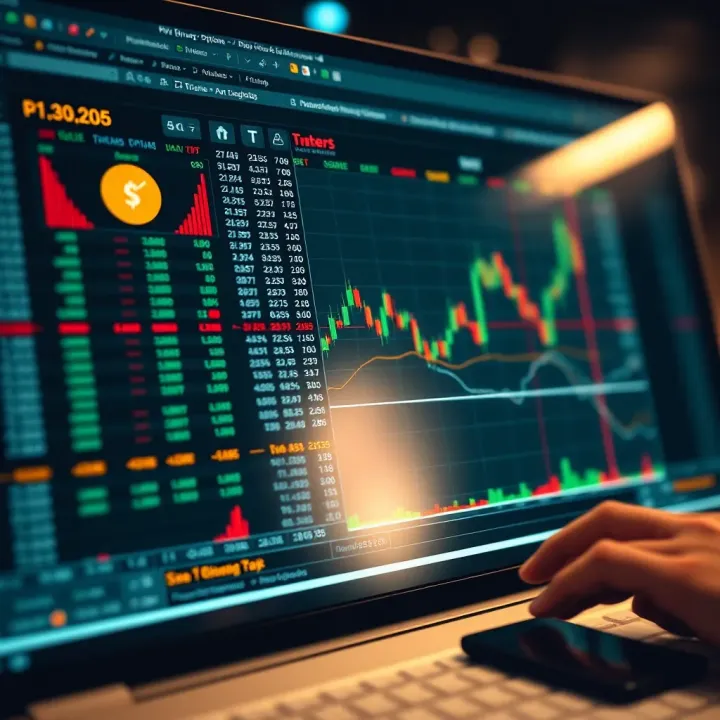 Screenshot of a binary options spreadsheet displaying charts and data columns for financial analysis