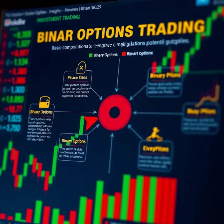 Diagram illustrating basic binary options trading concepts and potential outcomes