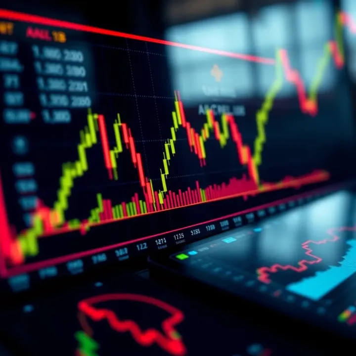 Graph showing financial data trends and binary options trading analysis
