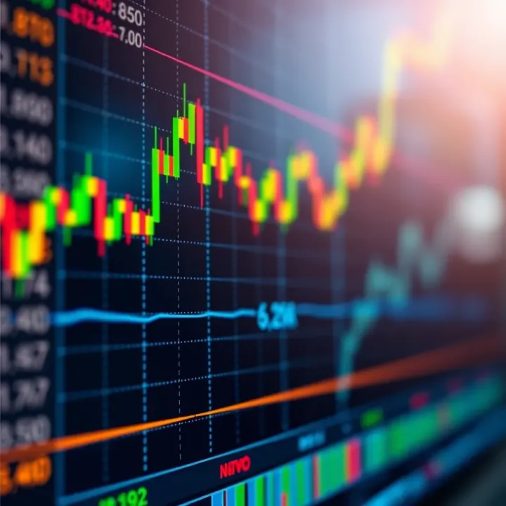 Graph showing effective binary options trading indicators on a digital chart