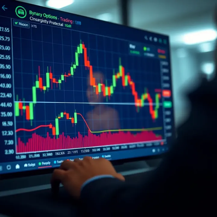 Graph illustrating binary options trading strategies and potential outcomes