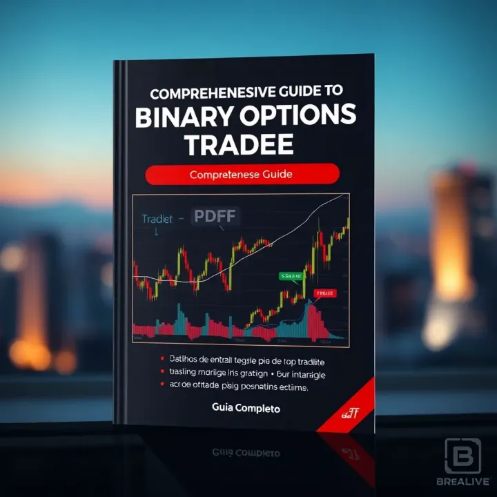 PDF guide cover illustrating strategies for binary options trading with graphical market analysis