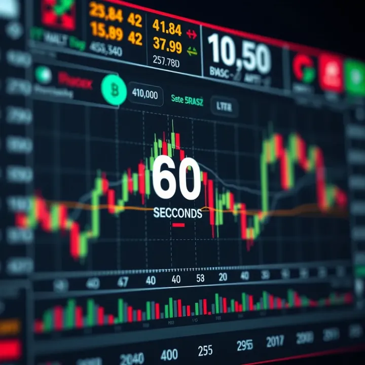 Graph illustrating rapid binary options trading strategy with financial data and indicators