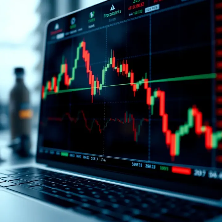 Graph showing binary options trading trends and market fluctuations