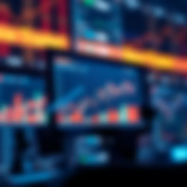 Graph showing market trends and data analysis on a digital screen