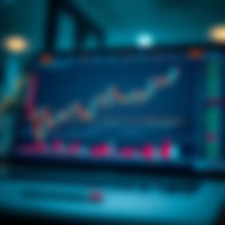 Illustration of basic binary options trading concepts with charts and arrows