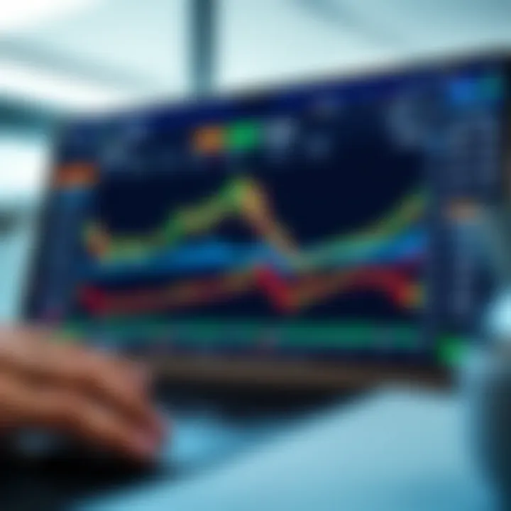 Illustration showing a secure online trading platform interface with charts and binary options