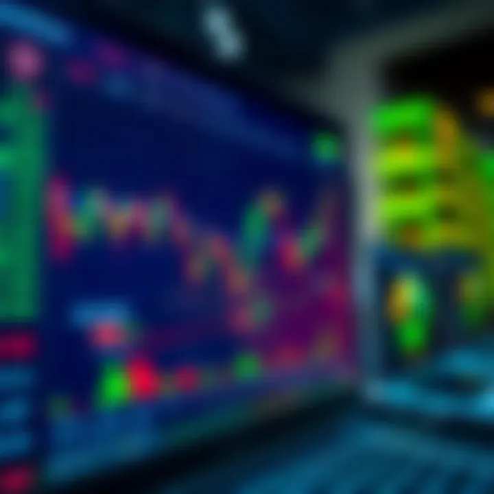 Interface of a cryptocurrency day trading platform showing charts and tools