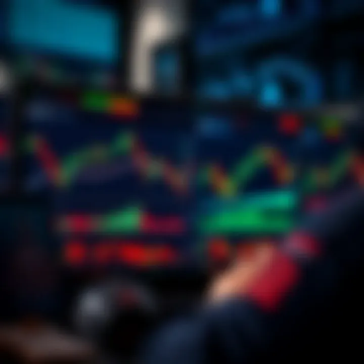 Interactive trading platform dashboard displaying market charts and real-time data for active traders