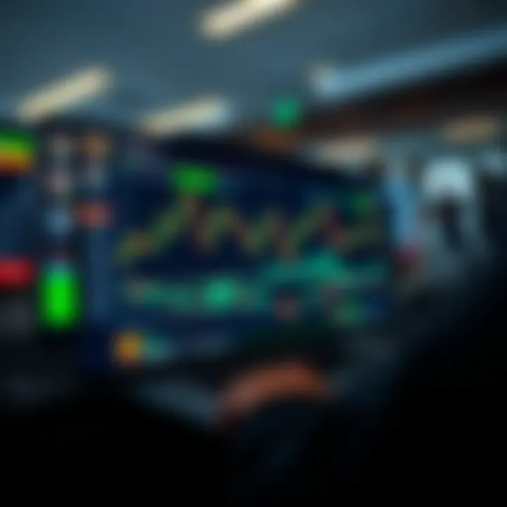 Illustration showing a digital platform interface with charts and trader profiles representing copy trading activity