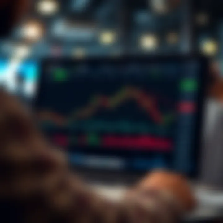 Binary options demo account trading interface showing charts and virtual funds