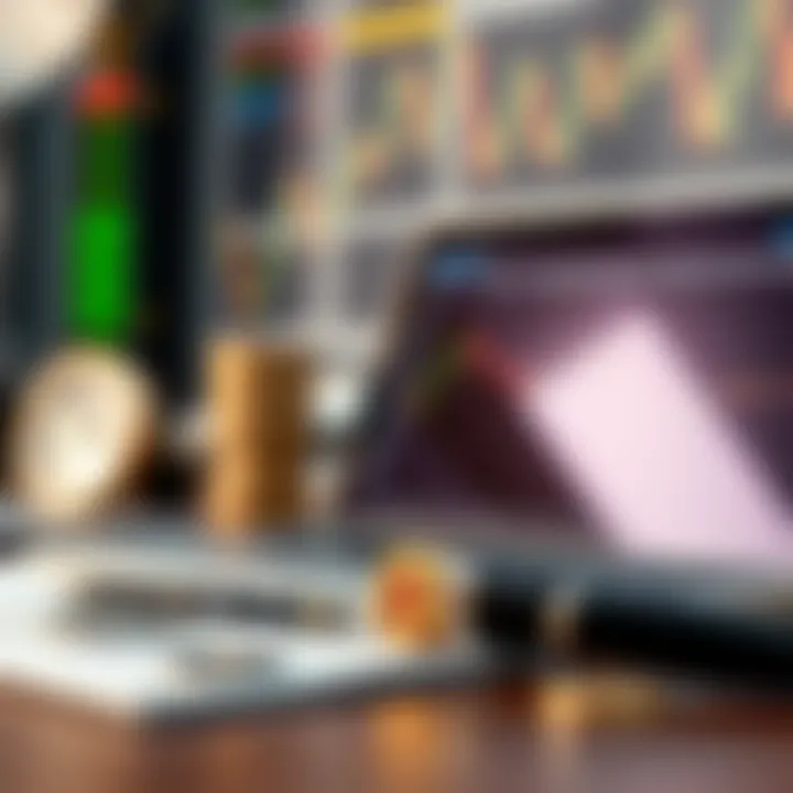 Illustration of trading tools and strategy elements used in binary options probability assessment