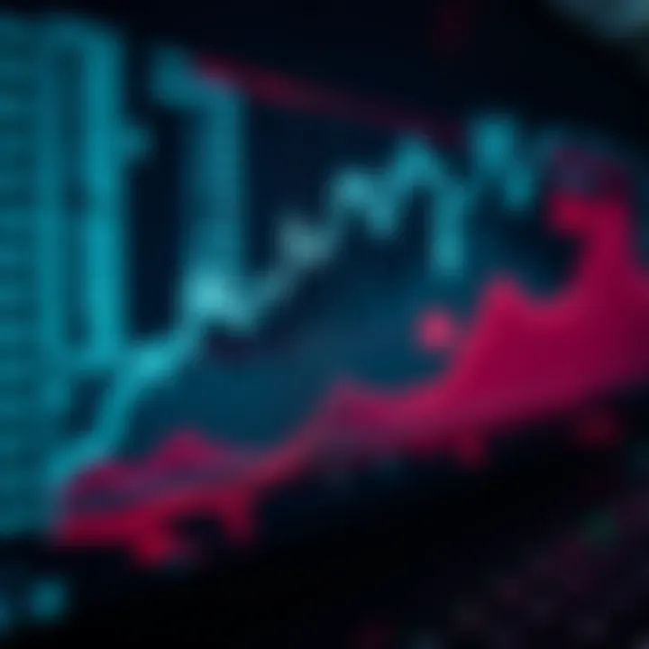 Graph showing upward and downward trends representing binary options trading