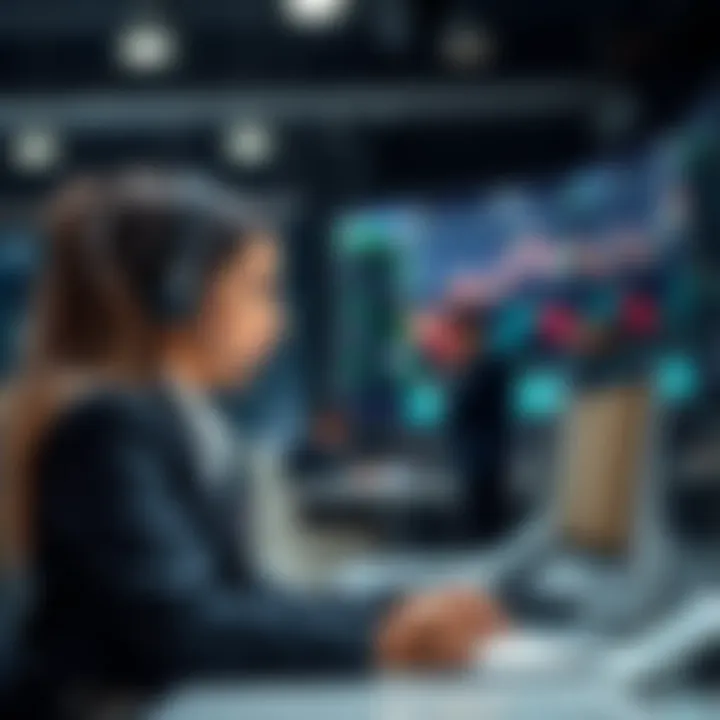 Customer support representative assisting trader with brokerage questions