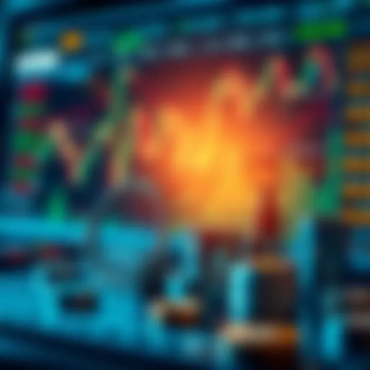 Illustration of financial assets and tools representing broker features for day trading