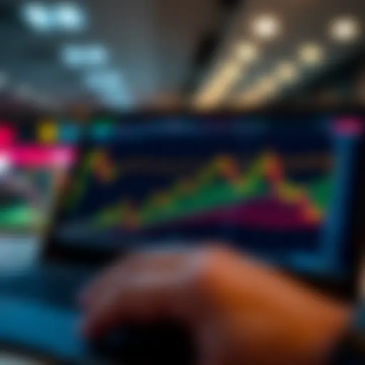 Graph displaying binary options signals analysis on a digital interface