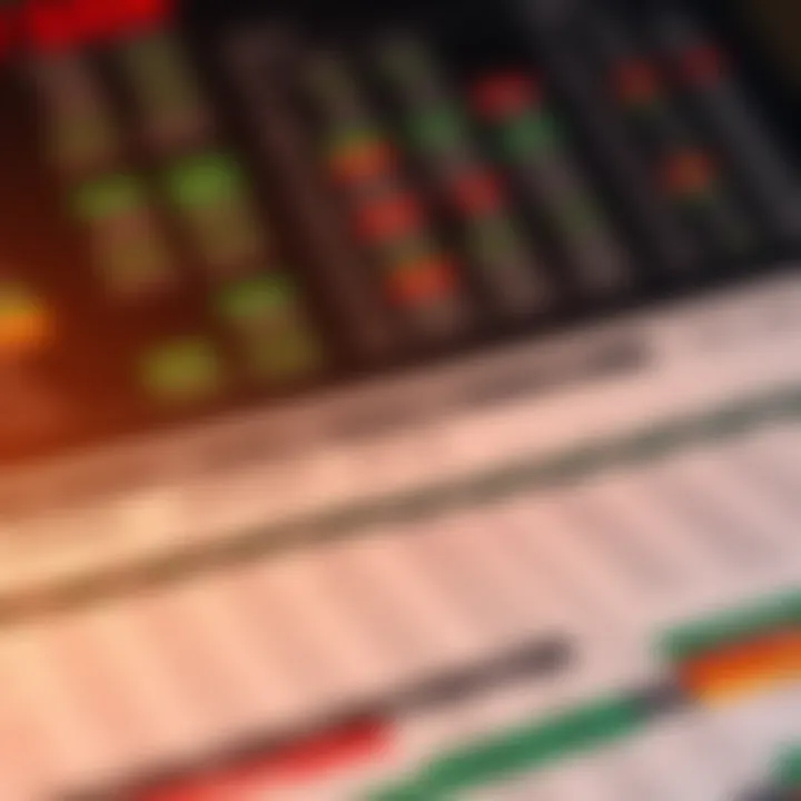 Detailed view of a financial spreadsheet highlighting key functions for tracking and maximizing binary options results