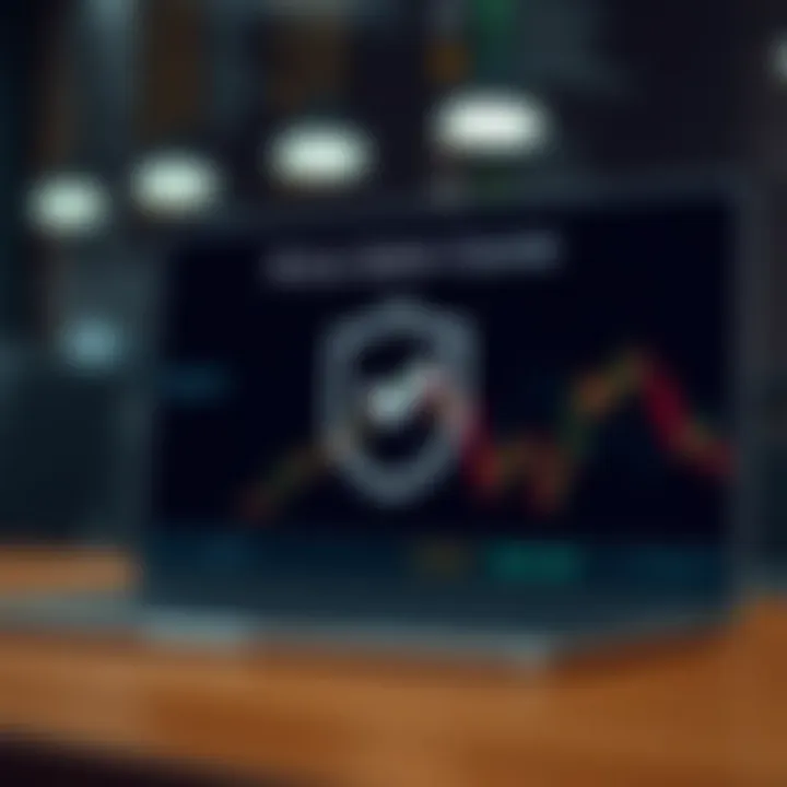 Illustration of secure online course selection with shield and checkmark icons