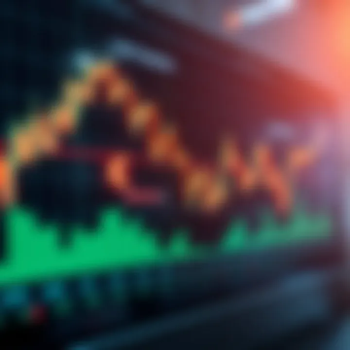 Graph illustrating the concept of copy trading in Forex with currency exchange symbols and arrows