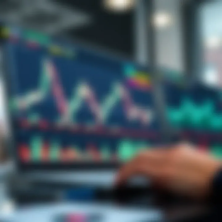Illustration showing digital financial charts and data analysis related to copy trading software