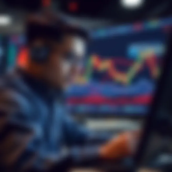 Illustration of a trader analyzing financial charts with price action strategies