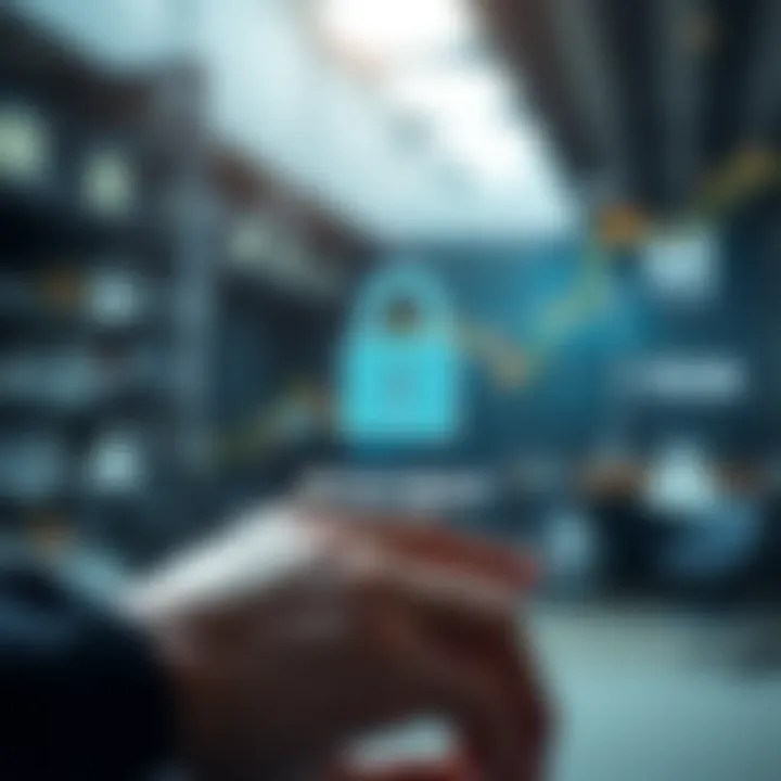 Graphic depicting secure investment with copy trading tools and risk management icons