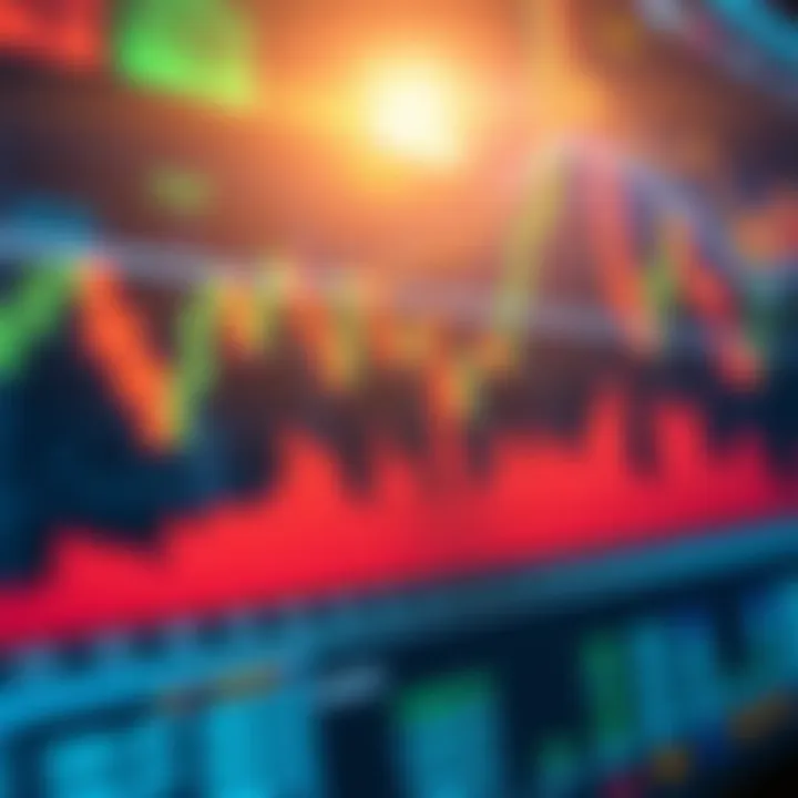 Graph showing upward trend on digital trading platform