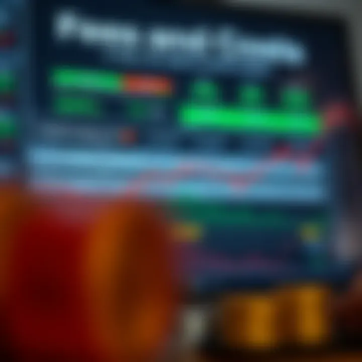 Graphical representation of trading fees and cost breakdown for active traders