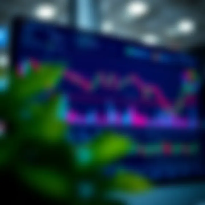 Graph showing investment portfolio growth on a digital trading platform