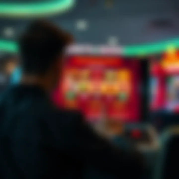 User engaging with a digital platform displaying slot game options and strategy tips