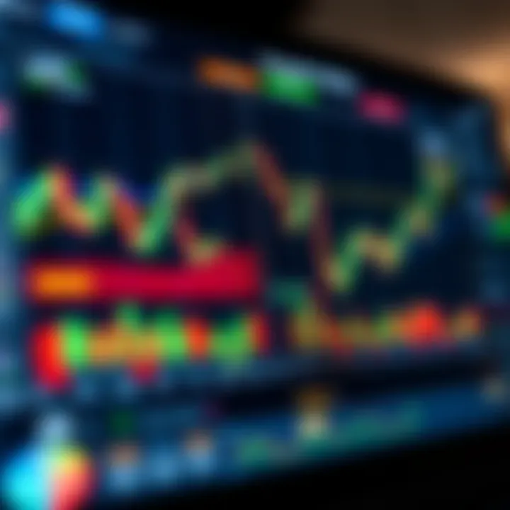 Graph and charts illustrating difference between demo and real trading accounts on a digital dashboard