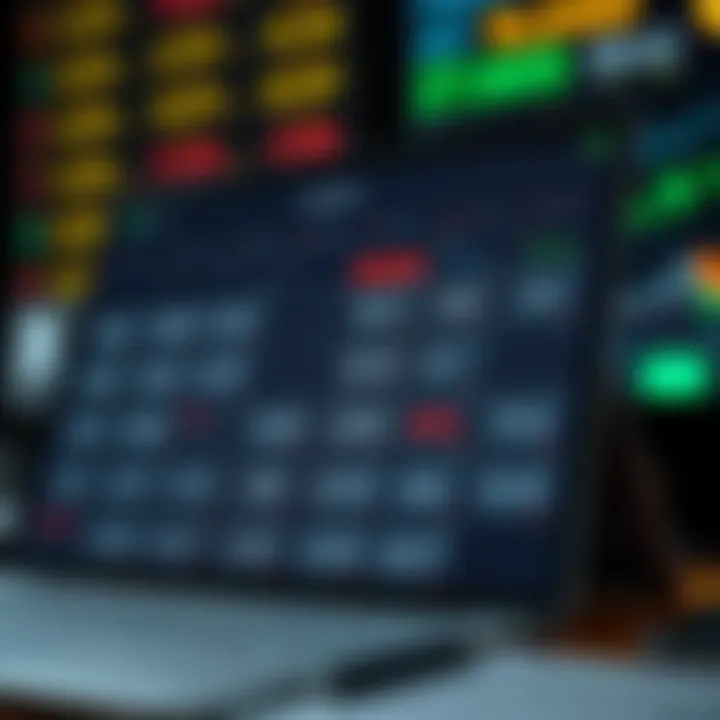 Illustration of an economic calendar displaying key financial dates and market indicators