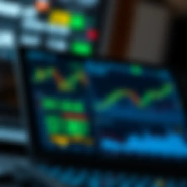 Financial charts and economic calendar on a digital device highlighting key market indicators