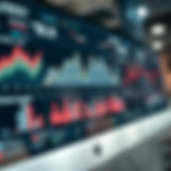 Graphic showing data analysis with charts and graphs representing market trends and customer insights