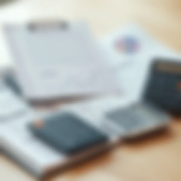 Conceptual illustration of financial education with a book, calculator, and strategy plan for binary options