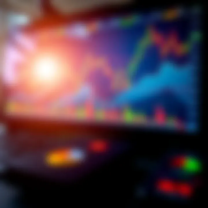 Chart displaying financial market trends with various technical indicators