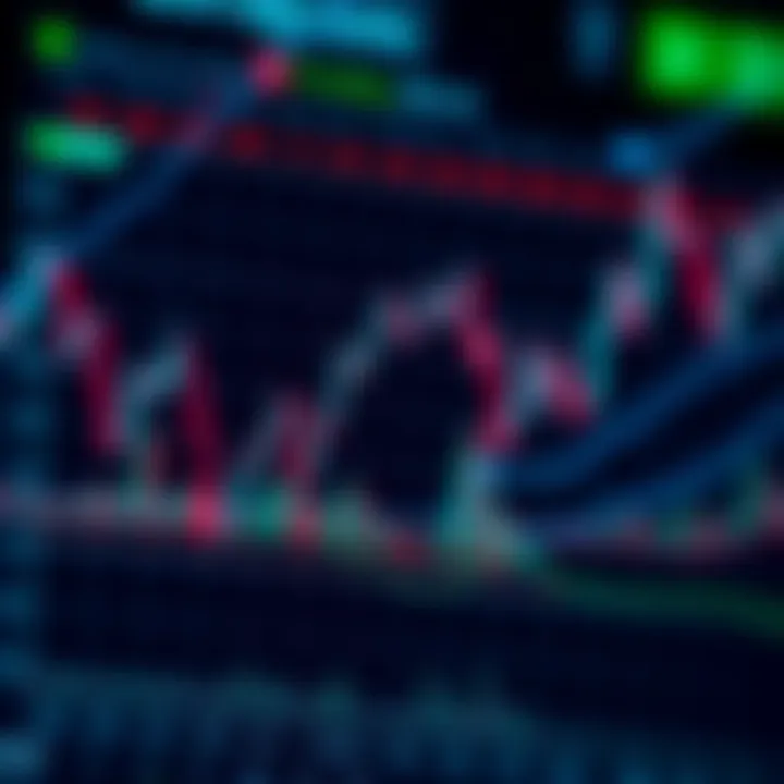 Graph showing currency pairs fluctuations in the Forex market