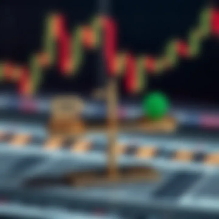 Illustration of a financial chart with risk and strategy icons representing investment decision making