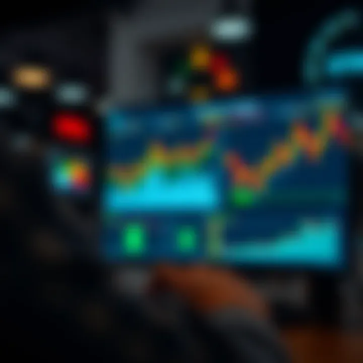 Visualization of data interpretation with charts and highlighted insights on a screen