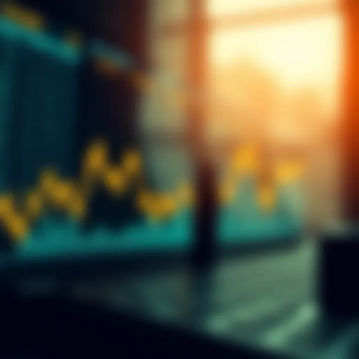 Graphical representation of investment strategy influenced by economic data and market trends
