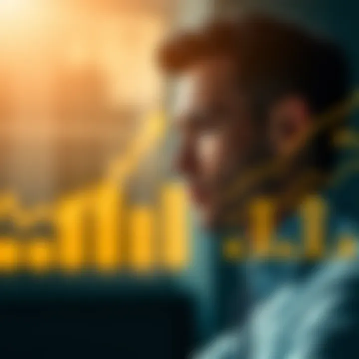 Illustration depicting investor profiles suited for binary options and Forex with financial growth symbols