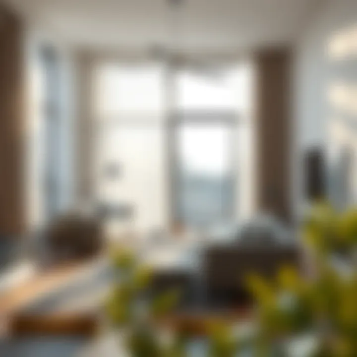 Modern living room showcasing minimalist furniture and natural lighting